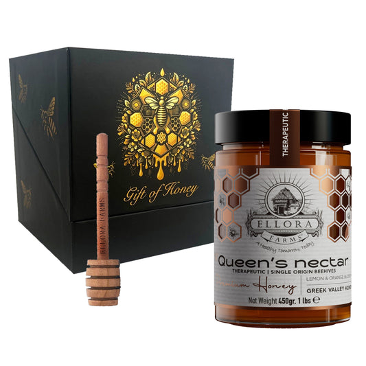 Ellora Farms, Greek Raw Honey, Queens Nectar, Lemon & Orange Blossom, Gift of Honey Cube Pack 450g