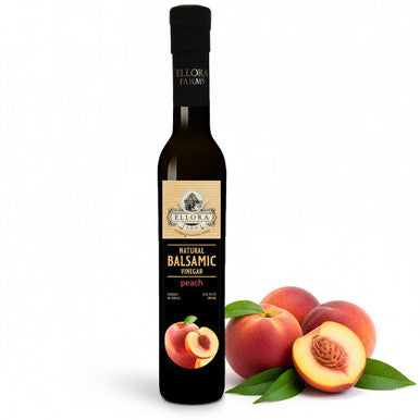 Ellora Farms, Peach Infused Thick Balsamic Vinegar, Product of Crete, Greece, 8.5 oz