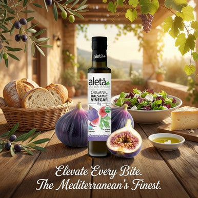 Aleta Organic, Infused Balsamic Vinegar, Orange & Fig Combo Pack, No Preservatives, Glass Bottle, 8.45 oz., Pack of 2