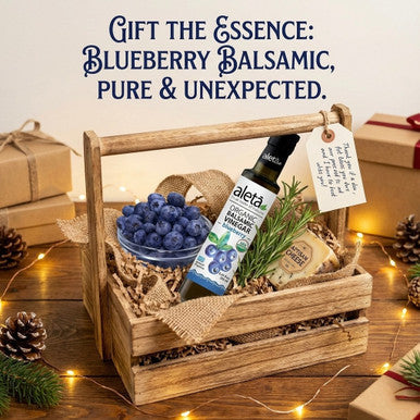 Aleta Organic, Infused Blueberry Balsamic Vinegar, Dark Berry Richness, No Preservatives, Great Taste Award Winner, Glass Bottle, 8.45 oz.