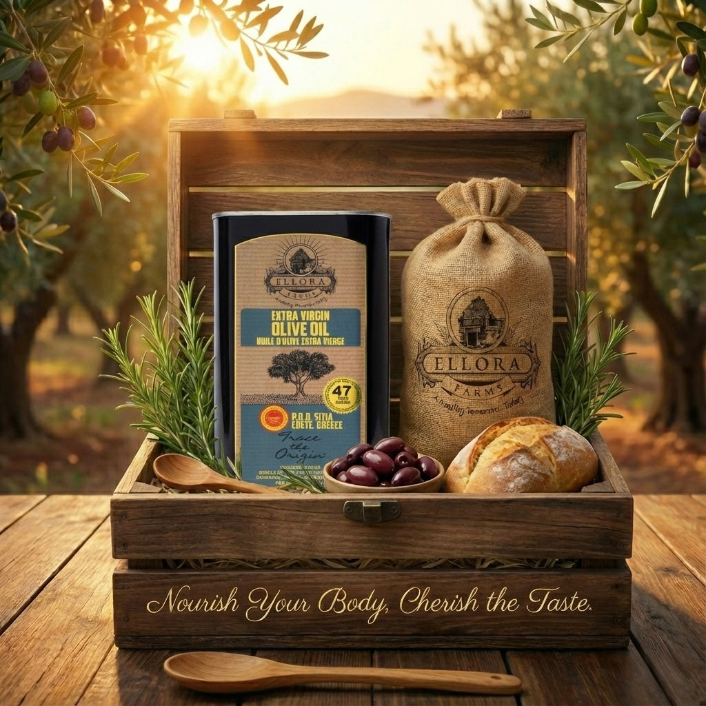 Ellora Farms PDO SITIA Extra Virgin Olive Oil, Traceable and Single Estate EVOO, Harvested in Crete, Greece, (33.8 FL oz) 1 Ltr Tin