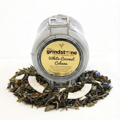 Organic White Coconut Cabana Tea, White Peony Tea, Dessert Tea Collection, 1 oz Jar
