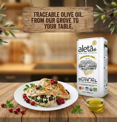 Aleta Organic & Single Estate PDO Extra Virgin Greek Olive Oil, Great Taste Award, 1 Ltr. Tin (33.8 oz.)