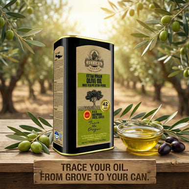 Ellora Farms, Extra Virgin Olive Oil, Single Estate and Traceable, Certified PDO Harvested in Crete, Greece, 1 Ltr. Tin, 33.8 FL oz , Pack of 2