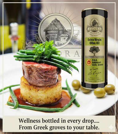 Ellora Farms, Certified PDO Extra Virgin Olive Oil, Traceable and Single Estate EVOO, Harvested in Crete, Greece, 17 oz Tin