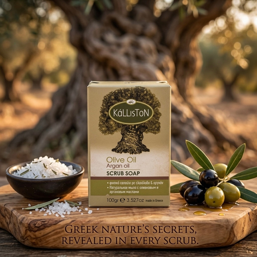 Olive Soap with with Argan Oil Extract, All Natural, Made in Ancient Crete, Greece, 3.50 oz.