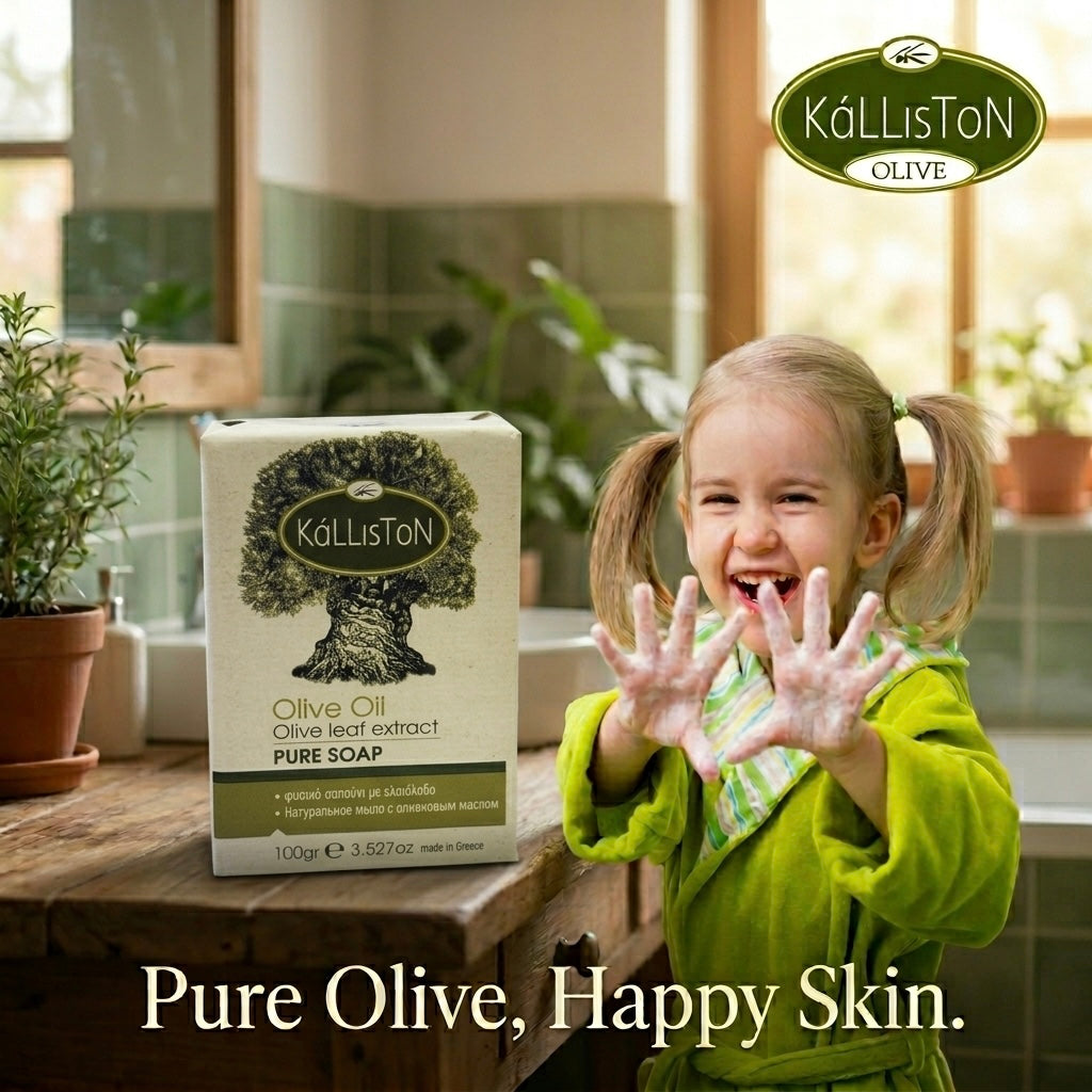 Olive Oil Soap with with Olive Leaf Extract, All Natural, Made in Ancient Crete, Greece, 3.50 oz.