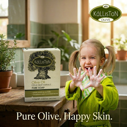 Olive Oil Soap with with Olive Leaf Extract, All Natural, Made in Ancient Crete, Greece, 3.50 oz.