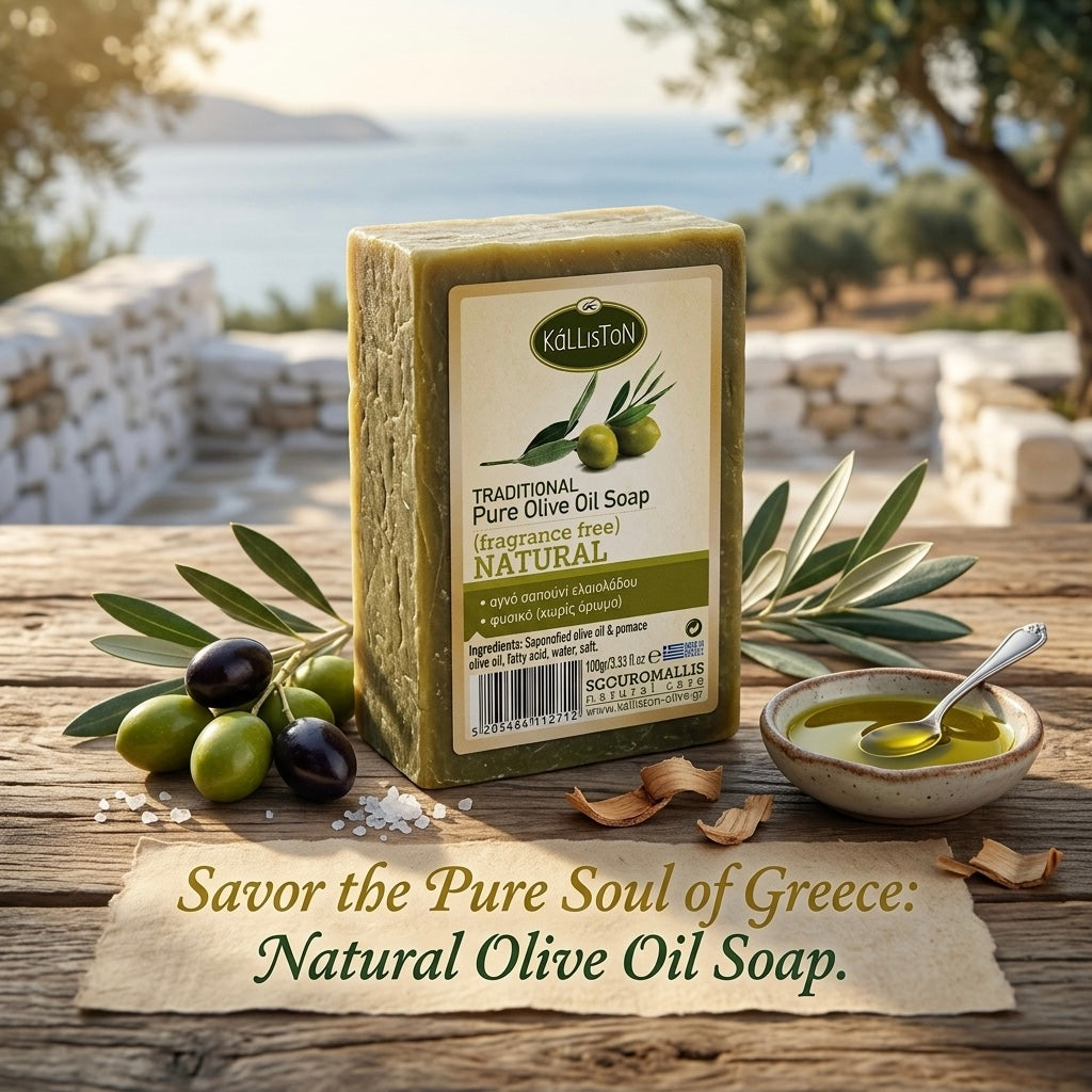 Traditional Olive Oil Soap Gift Set, Assorted Aroma Fragrances, Made in Ancient Crete, Greece, 4 Soap gift pack, 3.50 oz. Each