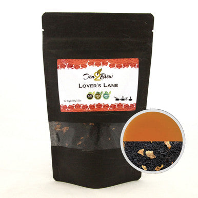 Lovers Lane Tea, Loose Leaf Black Tea with Rose Petals, Resealable Pouch, 3.5 oz.