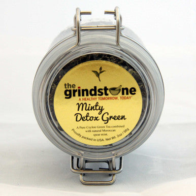 Minty Detox Green Tea, Green leaf Tea 2 oz. Jar