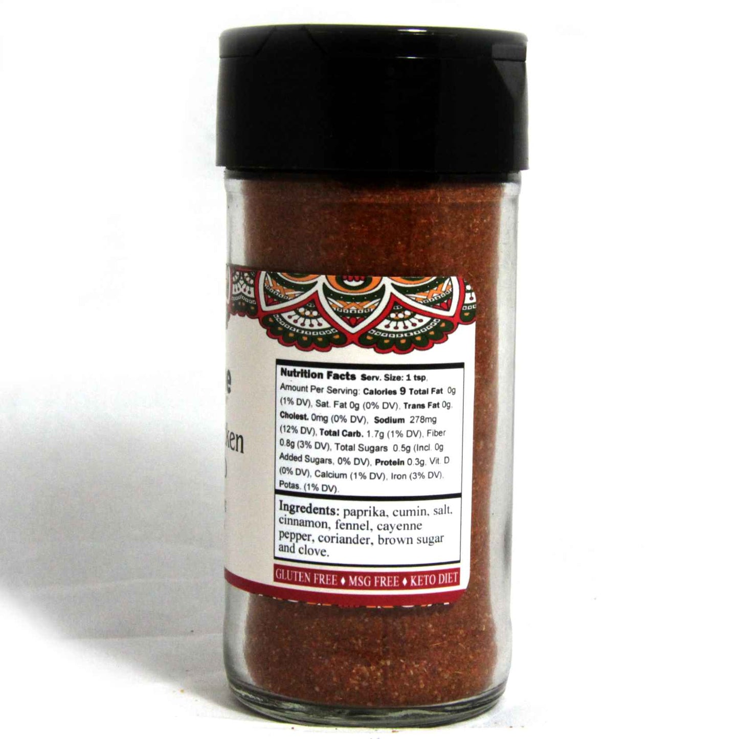 Moroccan Chicken Spice Rub, Perfect for Grilling, BBQ or Baking, Hand Blended Spices, 2.80 oz. Glass Bottle with Sifter, Pack of 2