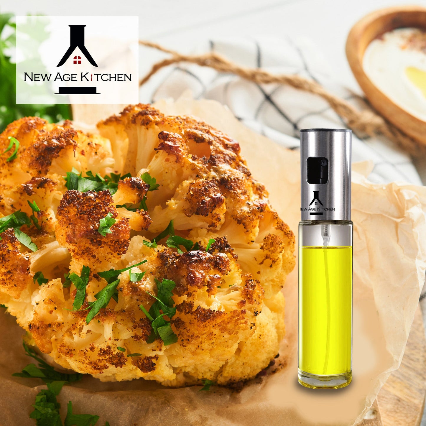 Olive Oil Sprayer and Mister, 100ml Glass Spray Bottle for Balsamic, Salad, BBQ (2 Pack)