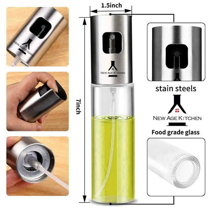 Olive Oil Sprayer and Mister, 100ml Glass Spray Bottle for Balsamic, Salad, BBQ (2 Pack)