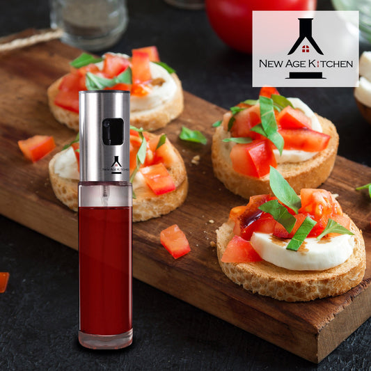 Olive Oil Sprayer and Mister, 100ml Glass Spray Bottle for Balsamic, Salad, BBQ (2 Pack)