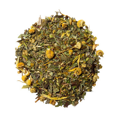 Organic Calming Tea, Caffeine Free Herbal Infusion with Hint of a Mint, 1 oz Jar