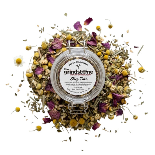 Organic Sleep Time Tea, Caffeine Free Herbal Infusion, Wellness Tea Collection, 1 oz. Jar
