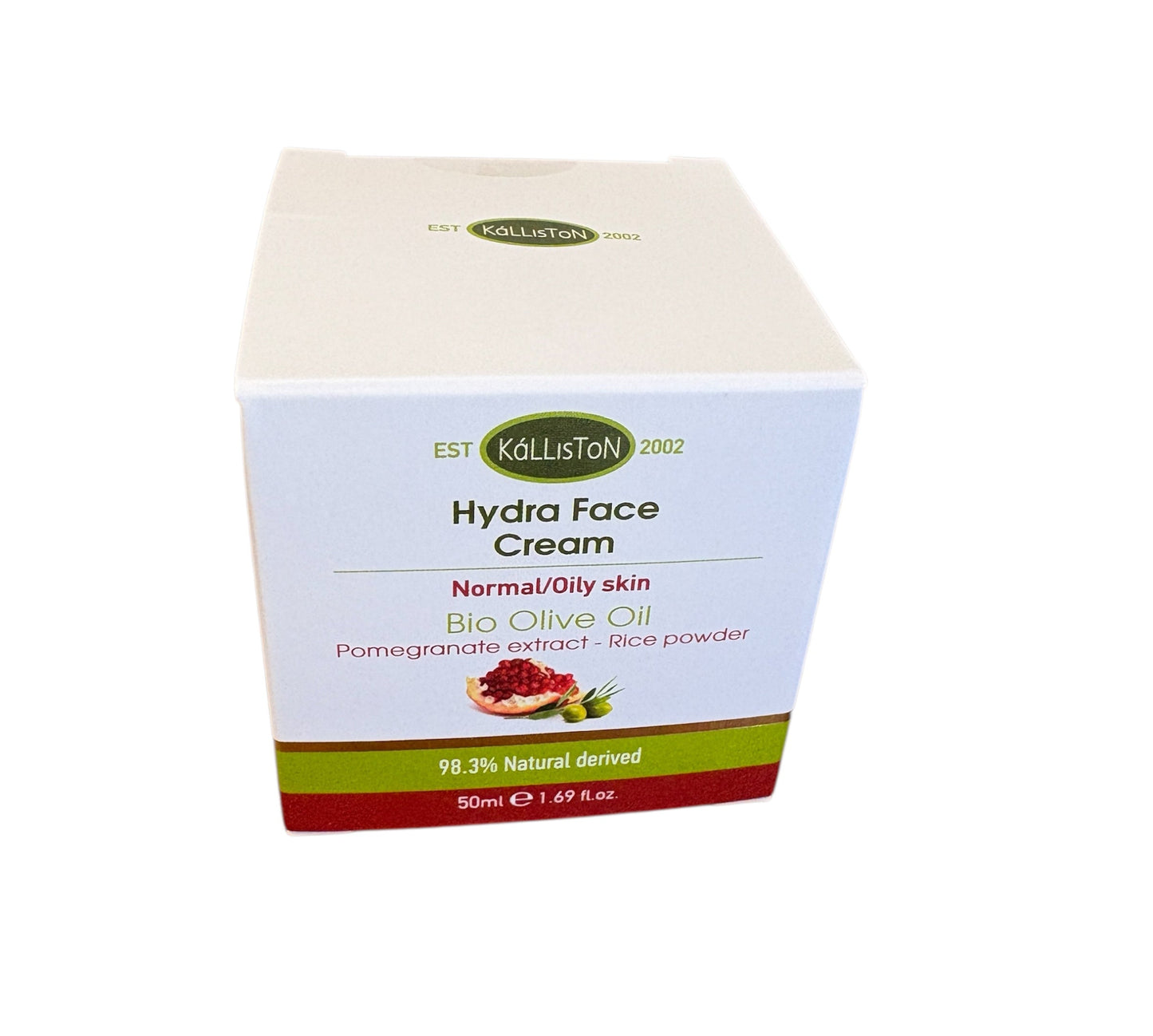 Hydra Active Face Cream, Organic Olive Oil, Pomegranate Extract, Argan Oil, Normal Oily Skin, 50 ml (1.69 oz) Made in Greece