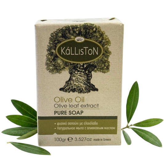 Olive Oil Soap with with Olive Leaf Extract, All Natural, Made in Ancient Crete, Greece, 3.50 oz.