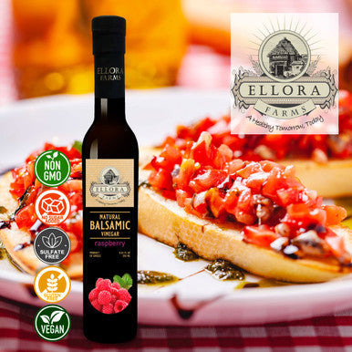 Ellora Farms, Raspberry Infused and Natural Plain Balsamic Vinegar, Combo Pack, Greece, 8.5 oz. Each