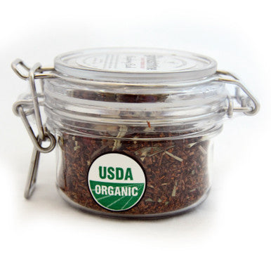 Organic Raspberry Rush Tea, Caffeine Free Herbal Infusion, Dessert Tea Collection, 2 oz. Jar