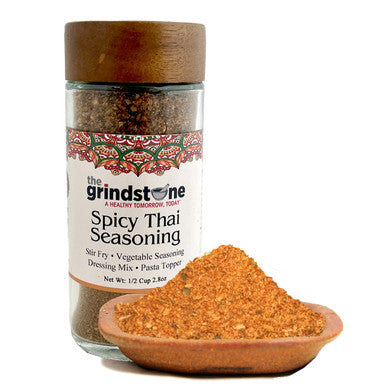 Thai Seasoning, Salt Free Curry Spice, Suited for all Vegetables, Meat, Stir Fry, Popcorn, Noodles, 2.5 oz Glass Bottle with Dual Sifter