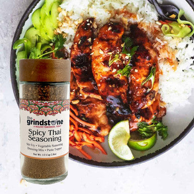 Thai Seasoning, Salt Free Curry Spice, Suited for all Vegetables, Meat, Stir Fry, Popcorn, Noodles, 2.5 oz Glass Bottle with Dual Sifter