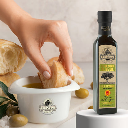 Ellora Farms, Certified PDO Single Estate Extra Virgin Olive Oil, Kosher & Traceable, First Cold Press, 8.45 oz Bottles, Pack of 2