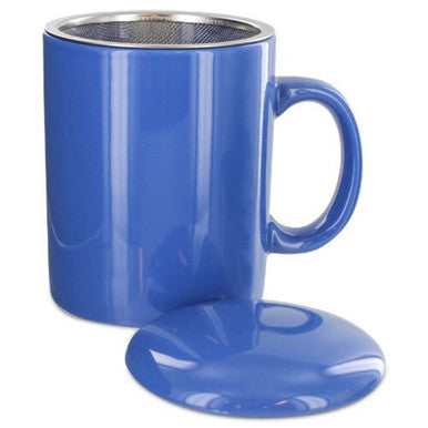 Infuser Tea Mug With Lid, 11 oz Blue