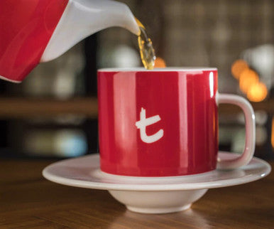t-Mug & Saucer, Porcelain, 250 ml Cherry Red