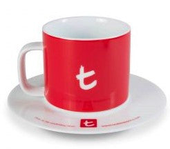 t-Mug & Saucer, Porcelain, 250 ml Cherry Red