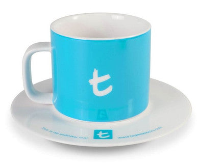 t-Mug & Saucer, Porcelain, 250 ml Sky Blue